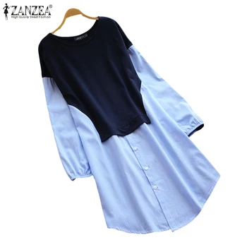 Office Lady Long Sleeve Shirts Dress ZANZEA Women Patchwork Mini Beach Dresses Elegant Party Vestidos Female Short Dress Robe
Office Lady Long Sleeve Shirts Dress ZANZEA Women Patchwork Mini Beach Dresses Elegant Party Vestidos Female Short Dress Robe