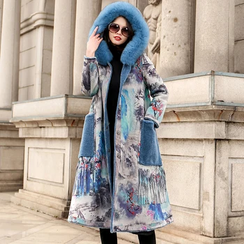 Winter 100% Natural Fur Coat Women Real Fox Fur Hooded Jacket Female Long Sheep Shearing Coats Vintage Print Wool Jackets 181090
Winter 100% Natural Fur Coat Women Real Fox Fur Hooded Jacket Female Long Sheep Shearing Coats Vintage Print Wool Jackets 181090