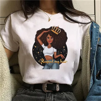 Harajuku Black Girls Female T Shirt Vogue Crown Tshirt Women Black African Curly Hair Girl T Shirt Femme Summer Tops Tee
Harajuku Black Girls Female T Shirt Vogue Crown Tshirt Women Black African Curly Hair Girl T Shirt Femme Summer Tops Tee
