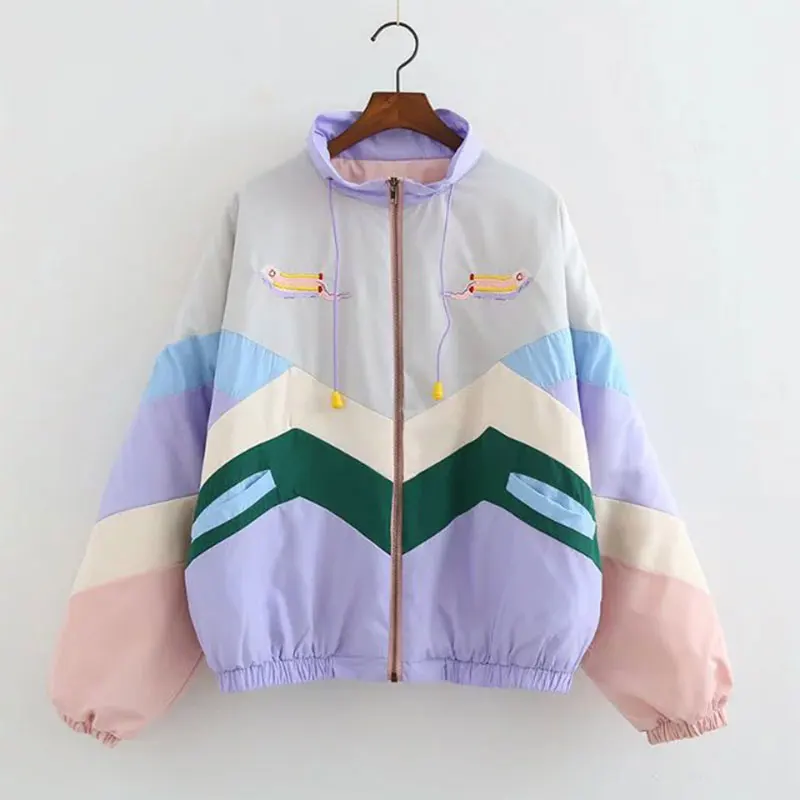 Spliced Jacket Women Coat Casual Zipper Autumn Winter Jackets Female Embroidery Pattern Elastic Cuff Jacket Womens Parka
Spliced Jacket Women Coat Casual Zipper Autumn Winter Jackets Female Embroidery Pattern Elastic Cuff Jacket Womens Parka