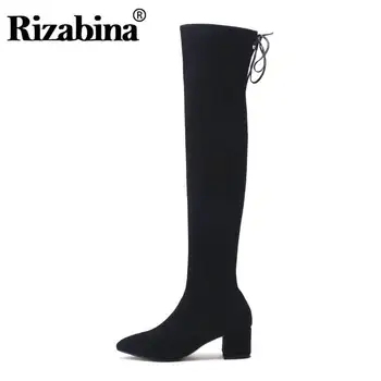 RIZABINA Women Thigh High Boots Genuine Leather High Heel Shoes Women Casual Lace Up Sexy Pointed Toe Over Knee Boots Size 34-39
RIZABINA Women Thigh High Boots Genuine Leather High Heel Shoes Women Casual Lace Up Sexy Pointed Toe Over Knee Boots Size 34-39