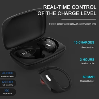 Bluetooth Earphone T17 Multiple Usage Modes Wireless Bluetooth Earphone 5.0 LED Digital Display Ear Hanging Sports Waterproof
Bluetooth Earphone T17 Multiple Usage Modes Wireless Bluetooth Earphone 5.0 LED Digital Display Ear Hanging Sports Waterproof