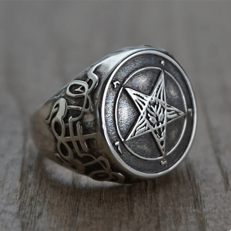 Vintage Metal Evil Satan Demon Ram Head Pentagram Ring Gothic Style Motorcycle Party Punk Men' Rings Jewelry
Vintage Metal Evil Satan Demon Ram Head Pentagram Ring Gothic Style Motorcycle Party Punk Men' Rings Jewelry