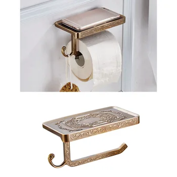 Bathroom Shelves Antique Bronze Carving Toilet Roll Paper Rack With Phone Shelf Wall Mounted Bathroom Paper Holder
Bathroom Shelves Antique Bronze Carving Toilet Roll Paper Rack With Phone Shelf Wall Mounted Bathroom Paper Holder
