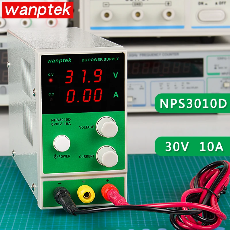 

4pcs Power Supply Wanptek NPS3010D Mini Adjustable DC Power Supply 0-30V 0-10A Digital Voltage Regulator Laboratory Power Source
