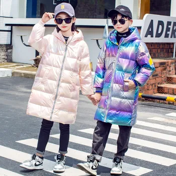 2020 New Winter Colorful Laser Children's Long Duck Down Jacket Kids Cotton Coat Hooded Windproof Children Outerwear Parkas
2020 New Winter Colorful Laser Children's Long Duck Down Jacket Kids Cotton Coat Hooded Windproof Children Outerwear Parkas