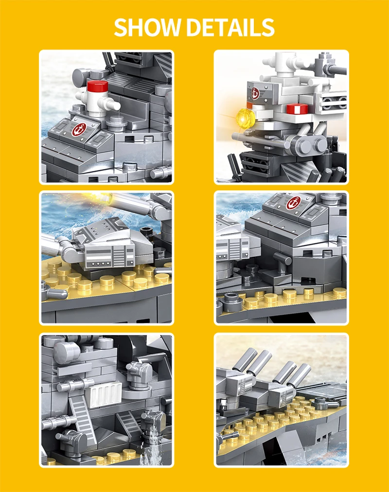778PCS Building Blocks Military Army with Big Boat WW2 Military Army LegoINGlys Blocks Bricks toy Birthday Gift Children 2020 (3)