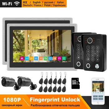 HomeFong WiFi Video Intercom System Kit IP Video Door Phone Fingerprint Unlock Doorbell 1080P Camera 10inch Touch Screen Monitor
HomeFong WiFi Video Intercom System Kit IP Video Door Phone Fingerprint Unlock Doorbell 1080P Camera 10inch Touch Screen Monitor