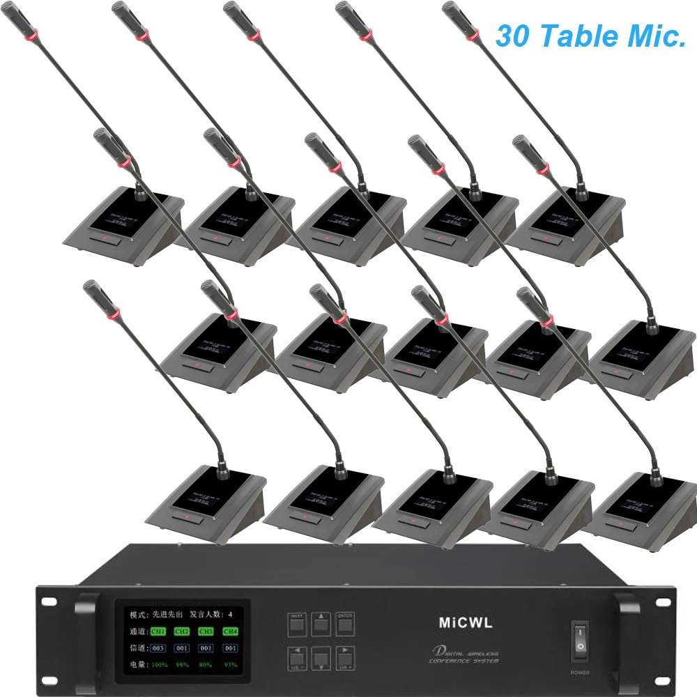 High-end 30 Desk Gooseneck Discussion Digital Wireless Conference Microphone Audio System 1 President 29 Delegate A10M Series
High-end 30 Desk Gooseneck Discussion Digital Wireless Conference Microphone Audio System 1 President 29 Delegate A10M Series