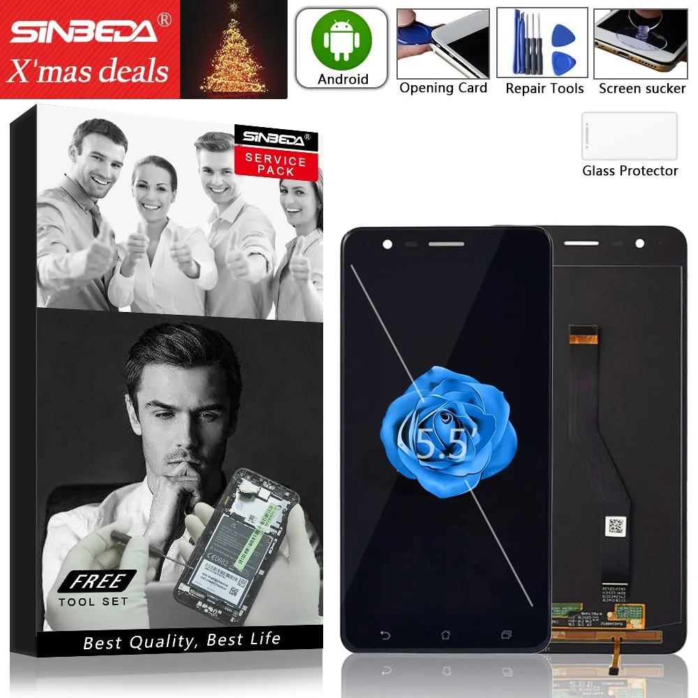 Sinbeda Оригинальный ЖК дисплей для Asus Zenfone 3 Zoom ZE553KL с сенсорным экраном дигитайзер в