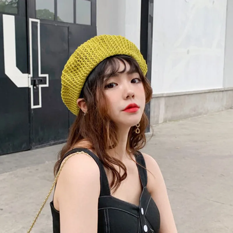 Beret Female Summer Thin Korean Hat Female Japanese Painter Hat Hollow Moisture Sunscreen 
Beret Female Summer Thin Korean Hat Female Japanese Painter Hat Hollow Moisture Sunscreen