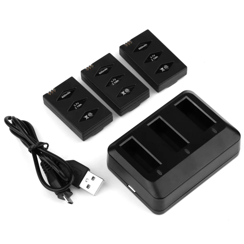 Hot 3C-SHOOT 3 in 1 3.7v 600mAh Drone LiPo Battery Set with 3 Port Battery Charger for Parrot Mini Drone Rolling Spider RC Helic
Hot 3C-SHOOT 3 in 1 3.7v 600mAh Drone LiPo Battery Set with 3 Port Battery Charger for Parrot Mini Drone Rolling Spider RC Helic