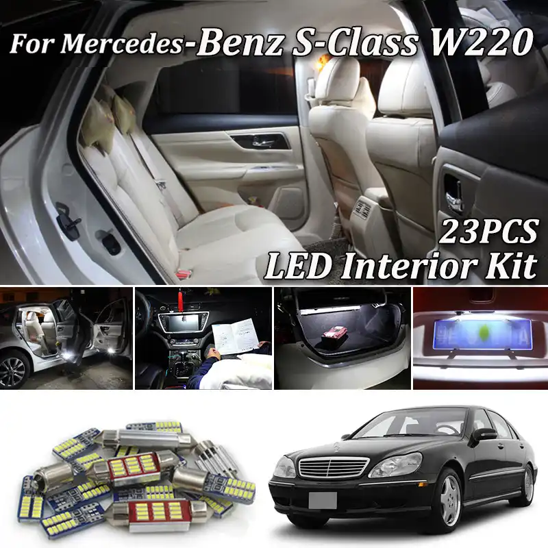 23x White Canbus Led Car Interior Lights Package Kit For