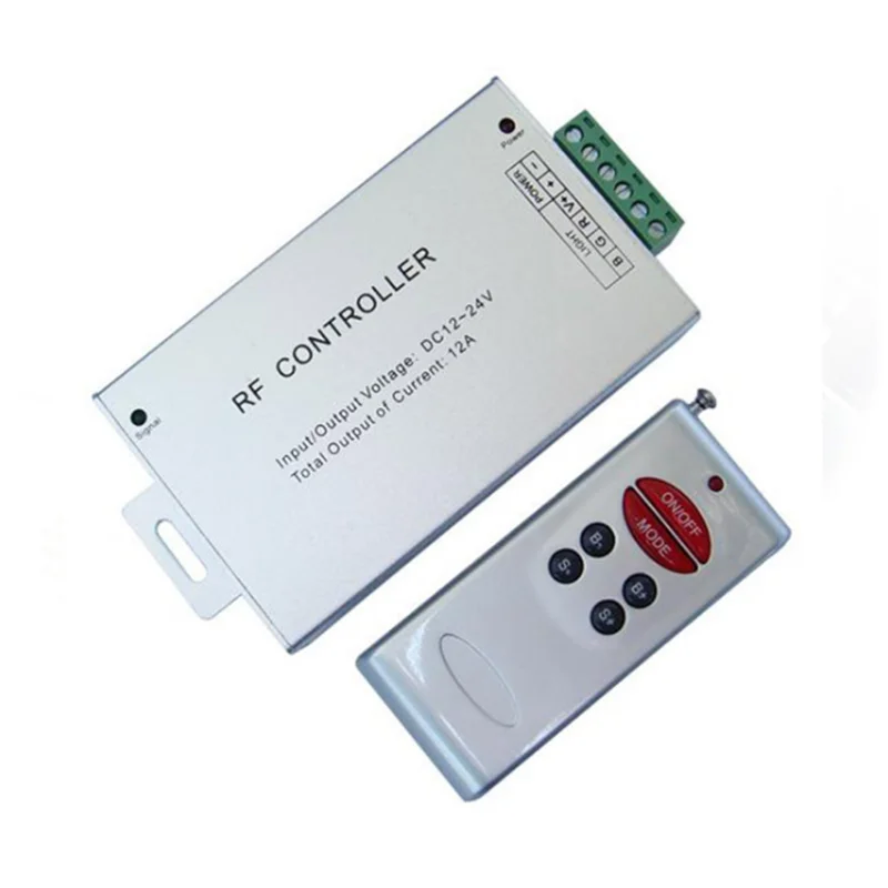 RGB LED Controller Dimmer DC12V-24V 12A 3 Channels 6 Keys Wireless RF Remote Control Aluminum Shell for LED Strip Lights
RGB LED Controller Dimmer DC12V-24V 12A 3 Channels 6 Keys Wireless RF Remote Control Aluminum Shell for LED Strip Lights
