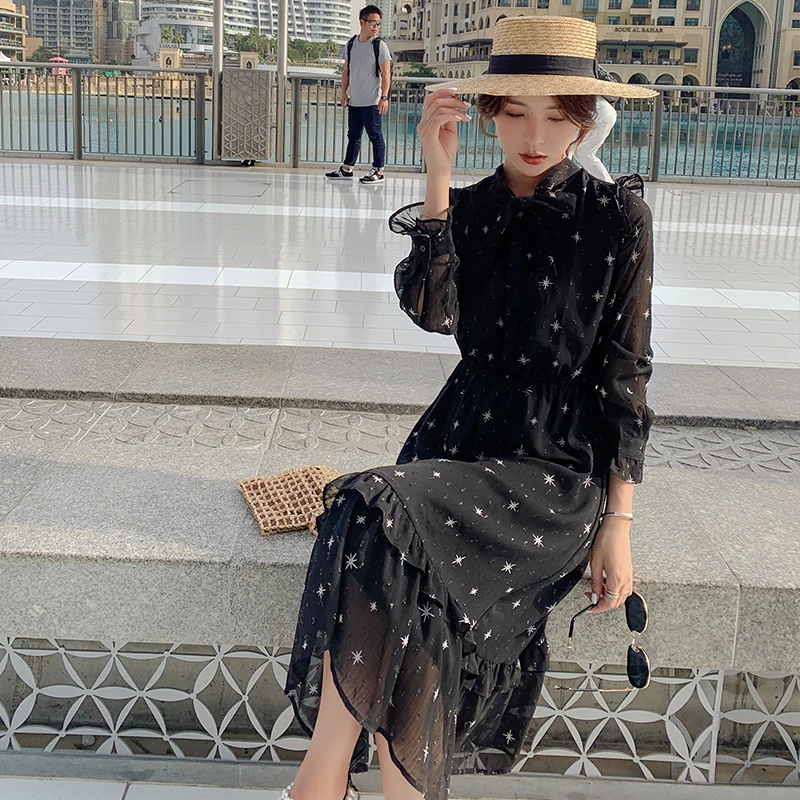 Women Summer Dot Print Long Sleeve Chiffon Dress Party Beach Dress Vintage Polka-Dot Women'S Dresses Sukienki Damskie
Women Summer Dot Print Long Sleeve Chiffon Dress Party Beach Dress Vintage Polka-Dot Women'S Dresses Sukienki Damskie