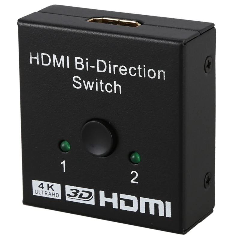 HDMI Switcher 2 Ports Bi-direction Manual Switch 2 x 1 / 1 x 2 HDMI Hub-HDCP Passthrough-Supports Ultra HD 4K 3D 1080P
HDMI Switcher 2 Ports Bi-direction Manual Switch 2 x 1 / 1 x 2 HDMI Hub-HDCP Passthrough-Supports Ultra HD 4K 3D 1080P