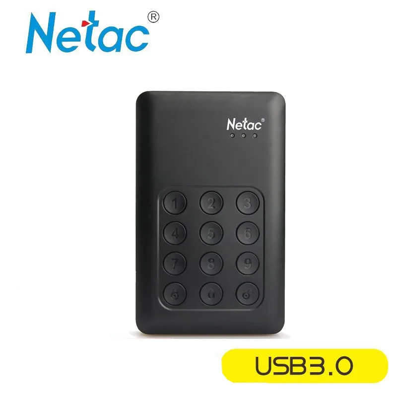 

Original Netac K390 2TB 1TB Portable 2.5" USB 3.0 HDD Hardware Encryption Mobile External Hard Disk Drive For Data Security