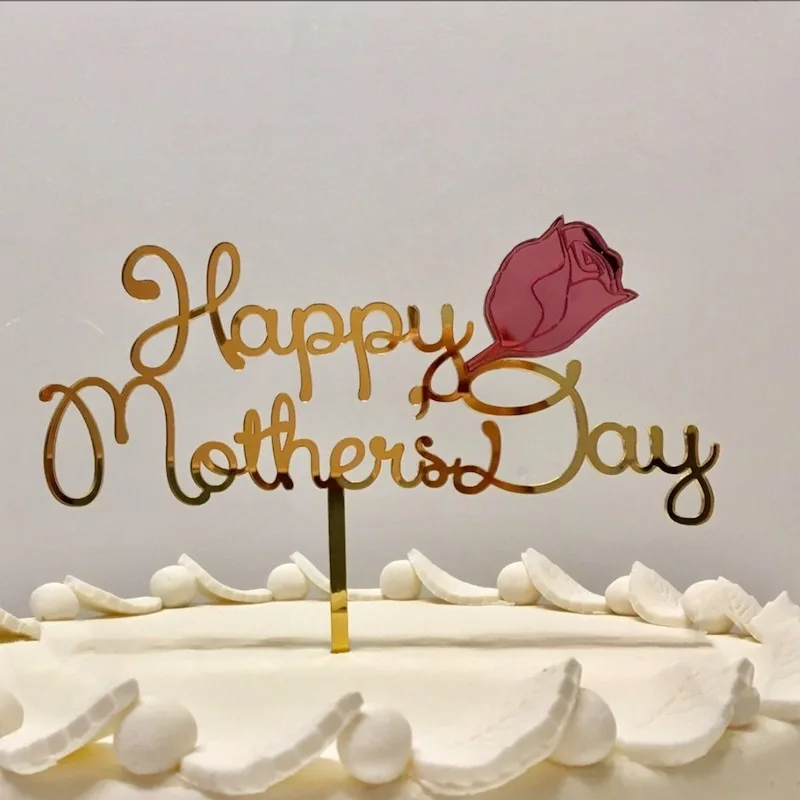 DIY Happy Mother's Day Acrylic Cake Topper Gold Letters Rose Flower Cake Toppers for Mom Birthday Party Cake Decoration Supplies
DIY Happy Mother's Day Acrylic Cake Topper Gold Letters Rose Flower Cake Toppers for Mom Birthday Party Cake Decoration Supplies