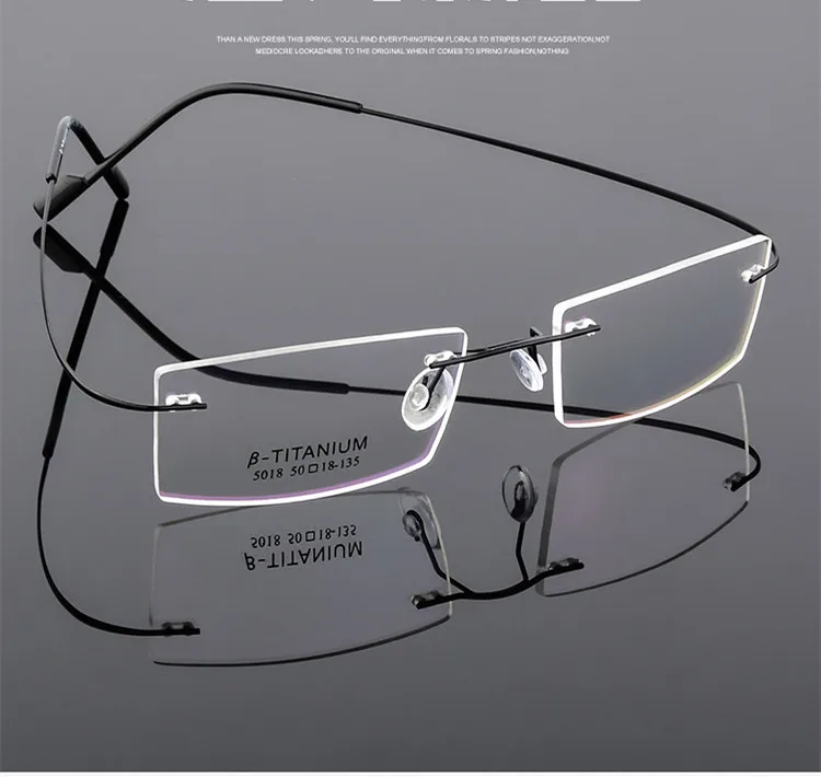 5Z18 Tytanowe Lekkie okulary korekcyjne bezramkowe Elastyczne zauszniki z pamięcią -0,5 -1 -1,5 -2 -2,5 -3 -4 -5 11 H30a7ee102fb6479587b036b2b29c2f38q