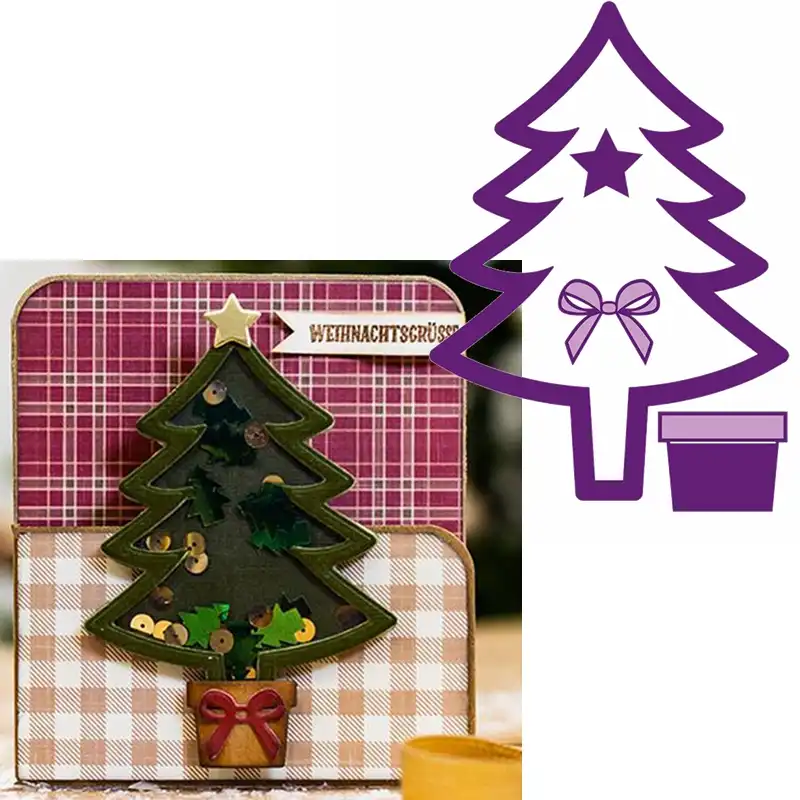 christmas tree metal cutting die tree&gift&star die cuts for
