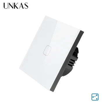 UNKAS Crystal Glass Panel, 170-240V EU Standard Touch Switch 1 Gang 2 Way Control Wall Light Touch Screen Switch
UNKAS Crystal Glass Panel, 170-240V EU Standard Touch Switch 1 Gang 2 Way Control Wall Light Touch Screen Switch