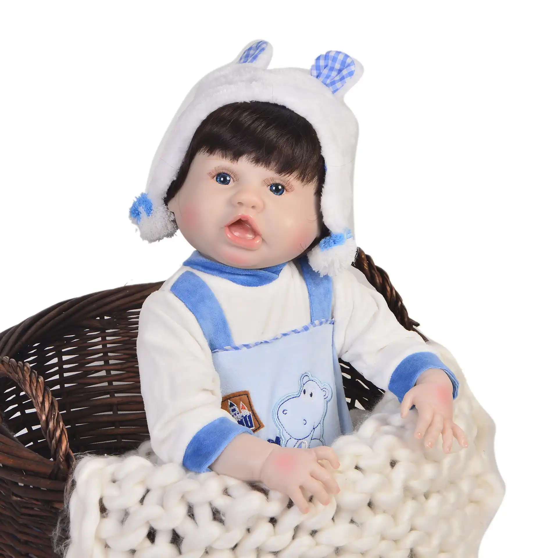 23-inch reborn baby doll boy reborn baby doll all silica ge