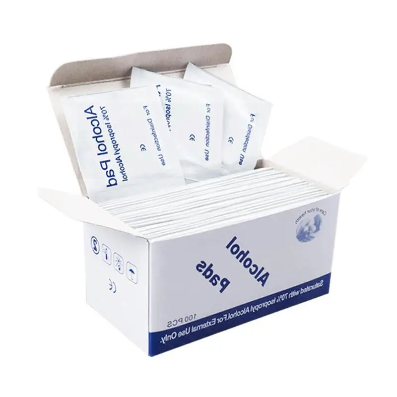 100Pcs/Lot Portable 100pcs/Box Alcohol Swabs Pads Wipes Antiseptic Cleanser Cleaning Sterilization First Aid Home Makeup New
100Pcs/Lot Portable 100pcs/Box Alcohol Swabs Pads Wipes Antiseptic Cleanser Cleaning Sterilization First Aid Home Makeup New