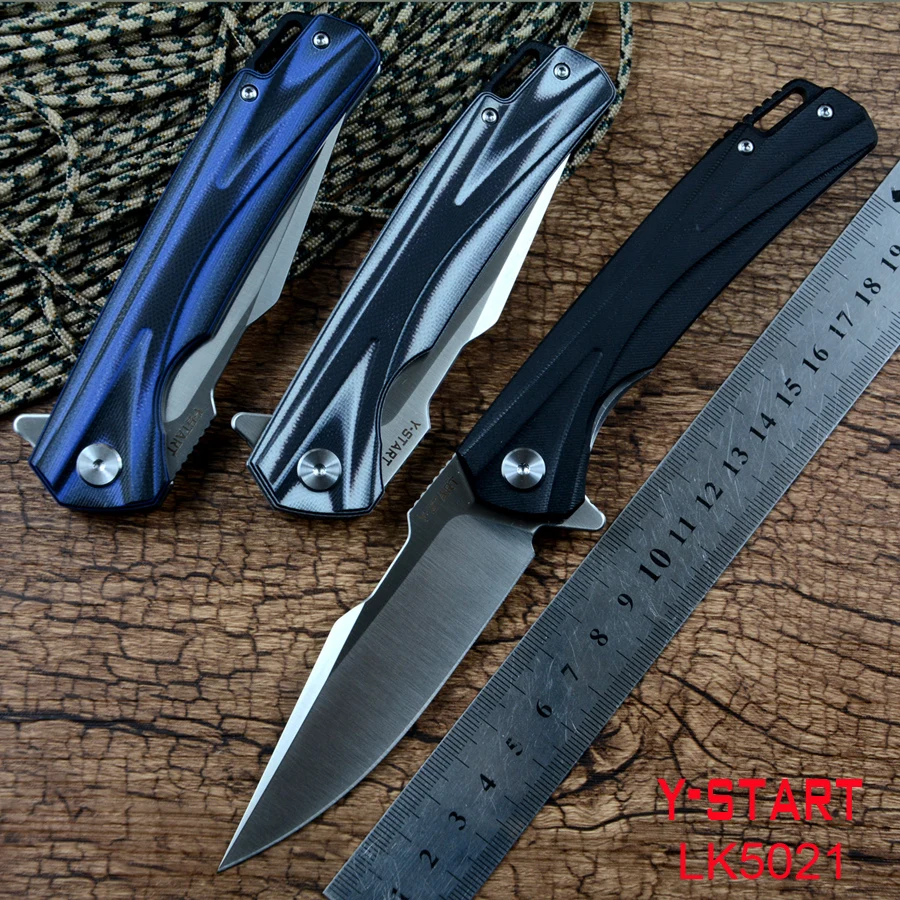 Y-START New Folding Knife Ball Bearing Washer 440C Blade G10 Handle for Outdoor Camping Hunting Pocket EDC Tools LK5021
Y-START New Folding Knife Ball Bearing Washer 440C Blade G10 Handle for Outdoor Camping Hunting Pocket EDC Tools LK5021