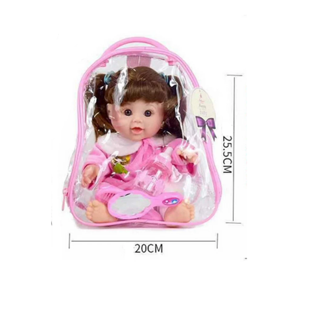 30cm Speaking Newborn Girl Doll w/ Backpack Nursing Bottle Mirror Kids Gift Pink 30cm Speaking Newborn Girl Doll w/ Backpack Nursing Bottle Mirror Kids Gift Pink