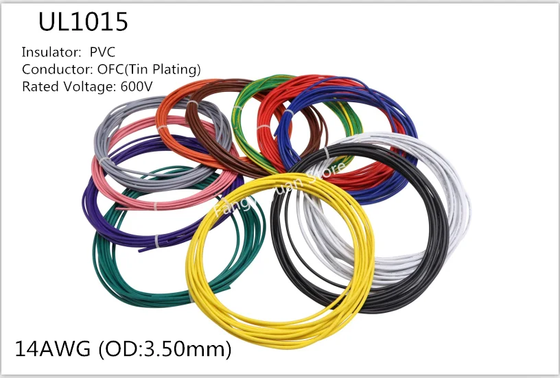 1M Electric Wire 14AWG Copper Cable OD 3.5mm PVC Insulated Lamp Lighting LED DIY Line OFC Tinned Plating Multicolor 600V UL1015
1M Electric Wire 14AWG Copper Cable OD 3.5mm PVC Insulated Lamp Lighting LED DIY Line OFC Tinned Plating Multicolor 600V UL1015