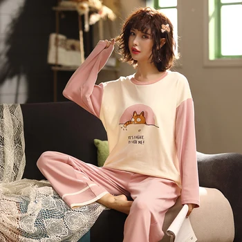2020 Spring 100% Cotton Pajama Sets for Women Long Sleeve Pyjama Cute Cartoon Sleepwear Loungewear Homewear Pijama Mujer Clothes
2020 Spring 100% Cotton Pajama Sets for Women Long Sleeve Pyjama Cute Cartoon Sleepwear Loungewear Homewear Pijama Mujer Clothes