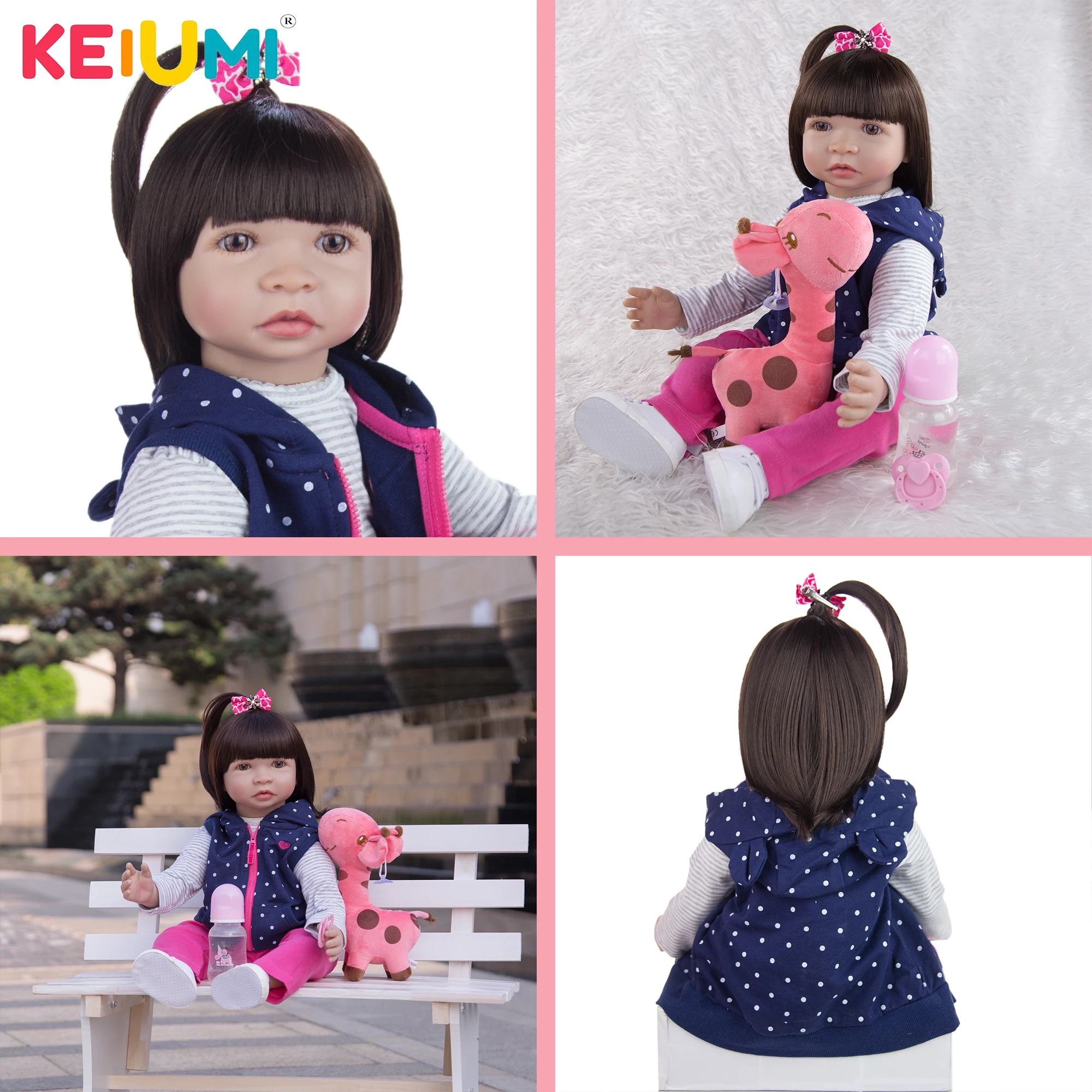 Фото KEIUMI New Arrival Collect 24 Inch Reborn Bebe Dolls Style Soft Silicone Babies Doll Children's Day Birthday Play Gifts | Игрушки и
