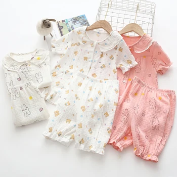 100% cotton printed Baby summer pajamas two-pc set kids short suit wrinkle muslin soft/breathable home wear/leasure wear
100% cotton printed Baby summer pajamas two-pc set kids short suit wrinkle muslin soft/breathable home wear/leasure wear