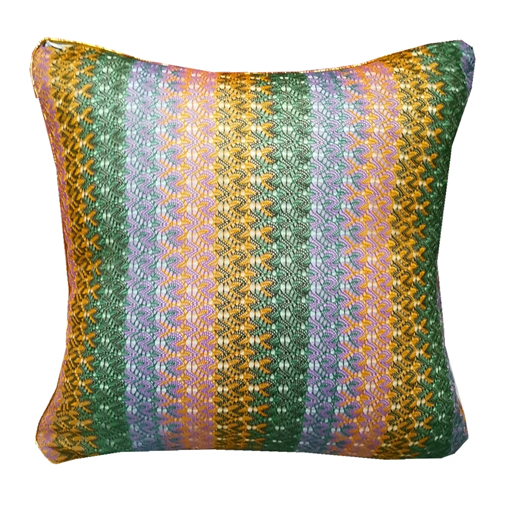 

Sofa Cushion Cover Pillow Case Wave Striped Zig Zag Jacquard Knitted Fabric For Home Decoration Mistery Rainbow 45*45cm