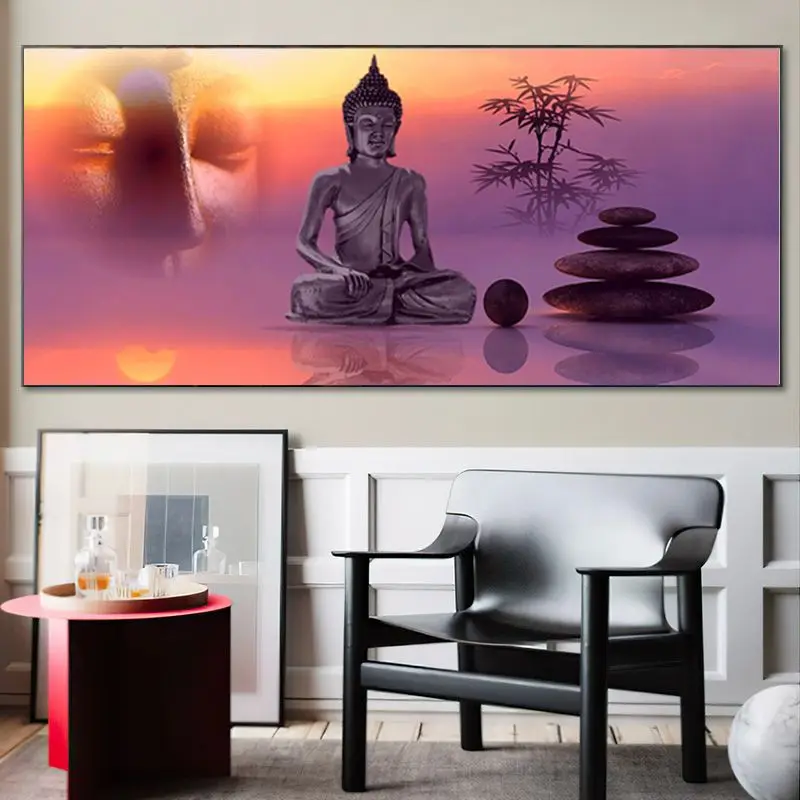 

CHENISTORY DIY Painting By Numbers Buddha Handpainted Drawing On Canvas Religion Figure Unique Gift Home Decor 60x120cm