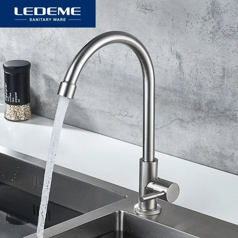 LEDEME Kitchen Faucet 360 Rotate Mixer Faucet for Kitchen Design Single Cold Deck Mounted Crane Sinks Faucets L74195
LEDEME Kitchen Faucet 360 Rotate Mixer Faucet for Kitchen Design Single Cold Deck Mounted Crane Sinks Faucets L74195