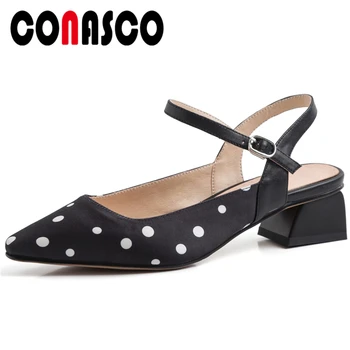 CONASCO Fashion Concise Casual Spring Summer Woman Pumps Polka Dot Metal Buckle Pointed Toe Square Heels Slingbacks Shoes Woman
CONASCO Fashion Concise Casual Spring Summer Woman Pumps Polka Dot Metal Buckle Pointed Toe Square Heels Slingbacks Shoes Woman