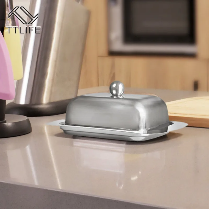 Stainless Steel Butter Dish Box Container Cheese Server Storage Keeper Tray with Lid Kitchen Dinnerware Cheese Plate Tableware
Stainless Steel Butter Dish Box Container Cheese Server Storage Keeper Tray with Lid Kitchen Dinnerware Cheese Plate Tableware