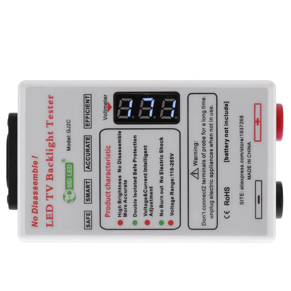 Digital Meter Portable LED TV Backlight Tester Strip Light Lamp Bead Diode Testing Tool AC110-265V DC0-300V
Digital Meter Portable LED TV Backlight Tester Strip Light Lamp Bead Diode Testing Tool AC110-265V DC0-300V