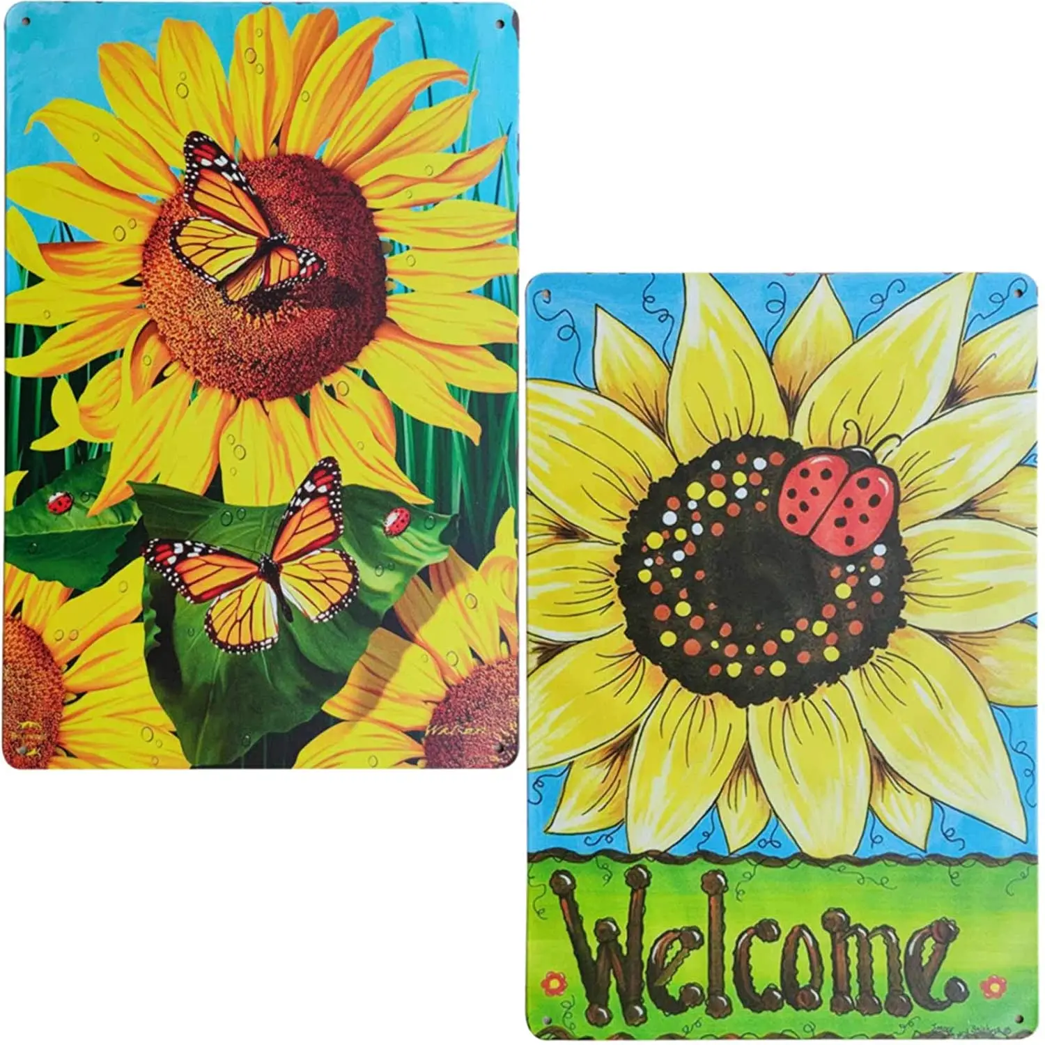 TISOSO Sunflower Butterfly Welcome Sign Vintage Metal Tin Sign Farmhouse Bathroom Decor Country Home Decor for Home, Living
TISOSO Sunflower Butterfly Welcome Sign Vintage Metal Tin Sign Farmhouse Bathroom Decor Country Home Decor for Home, Living