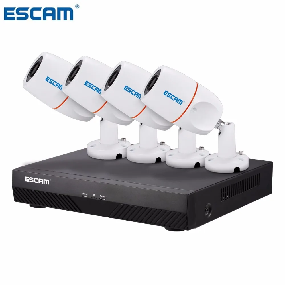 ESCAM PNK405 HD 1080p 4CH POE NVR Security System With Motion Detector Alarm Record ONVIF IP66 Waterproof IR Bullet Camera
ESCAM PNK405 HD 1080p 4CH POE NVR Security System With Motion Detector Alarm Record ONVIF IP66 Waterproof IR Bullet Camera
