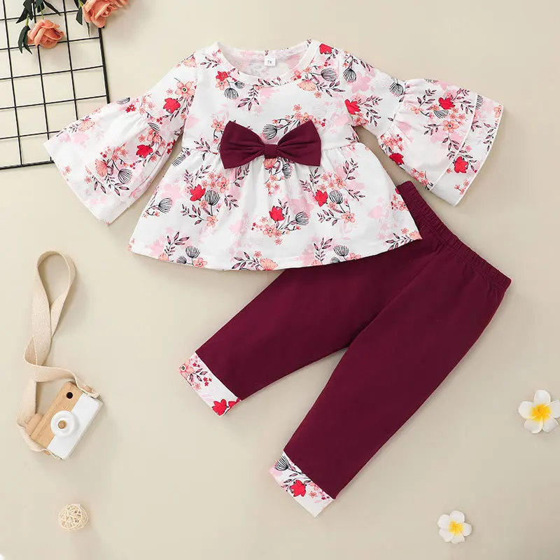 baby girls fashion clothes set 2021 fall long sleeve T-shirt with bow+pants toddler outfit flower print suit 2 pcs 6-24M
baby girls fashion clothes set 2021 fall long sleeve T-shirt with bow+pants toddler outfit flower print suit 2 pcs 6-24M