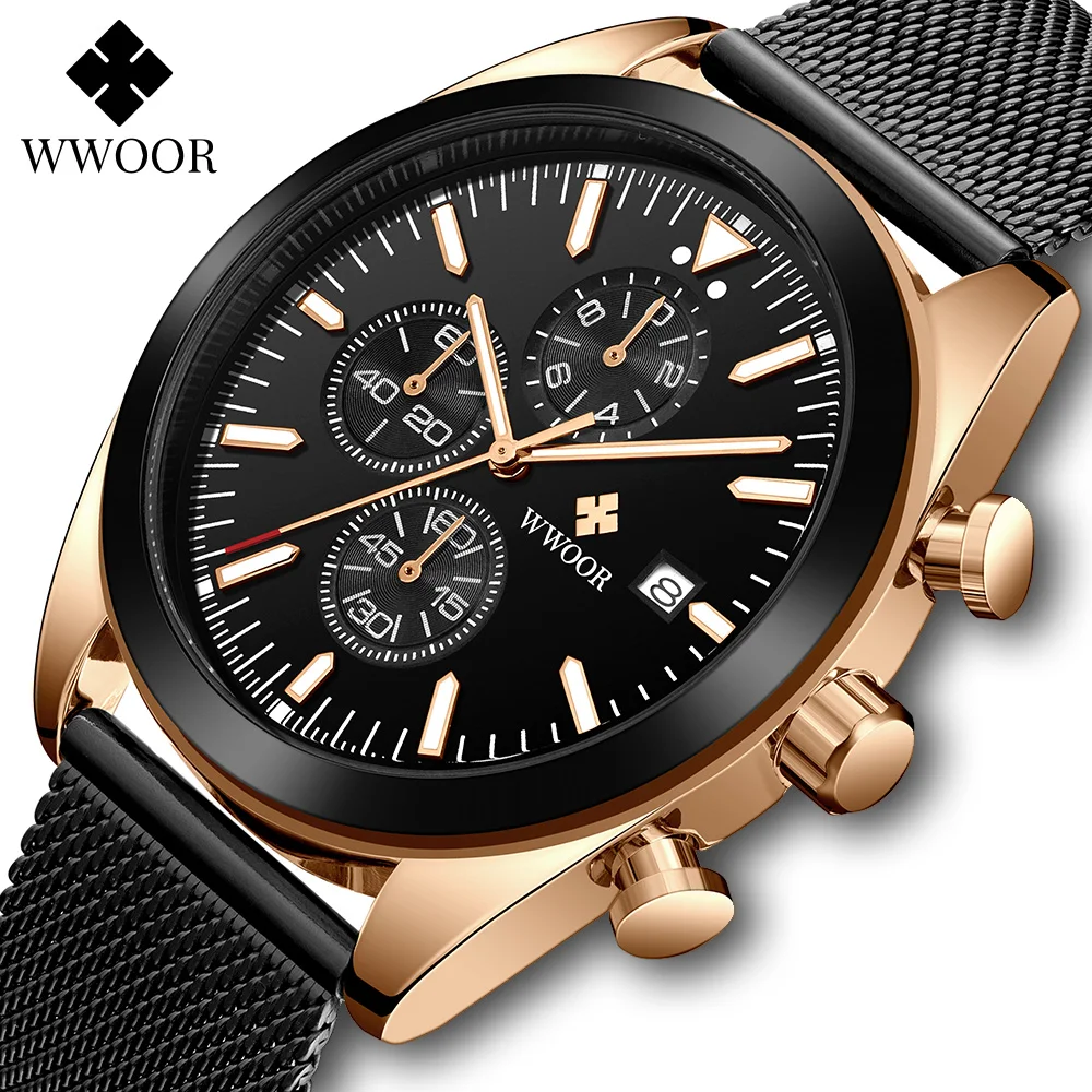 WWOOR Watches Men's 2024 Top Brand Luxury Business Black Quartz Wrist Watch Luminous Waterproof Sports Chronograph Montre Homme
WWOOR Watches Men's 2024 Top Brand Luxury Business Black Quartz Wrist Watch Luminous Waterproof Sports Chronograph Montre Homme