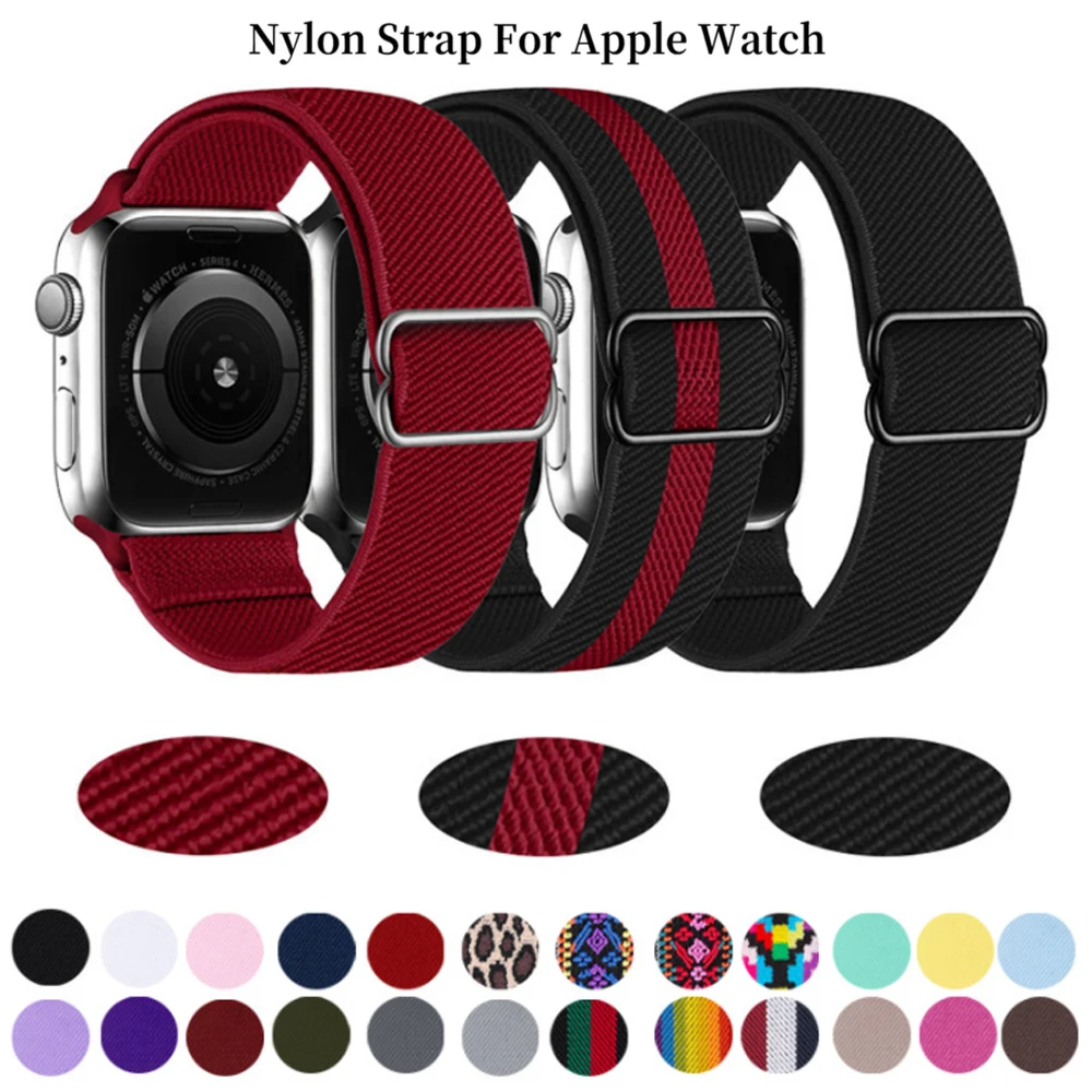 Фото Ремешок нейлоновый для Apple Watch Band 44 мм 40 45 41 42 38 | Наручные часы