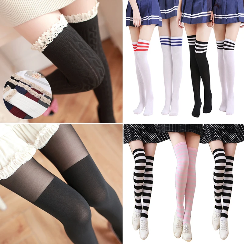 Sexy Over Knee Stockings for Women Girls Striped Thigh High Stockings Pantyhose Autumn Winter Warm Long Cotton Stocking Medias 
Sexy Over Knee Stockings for Women Girls Striped Thigh High Stockings Pantyhose Autumn Winter Warm Long Cotton Stocking Medias