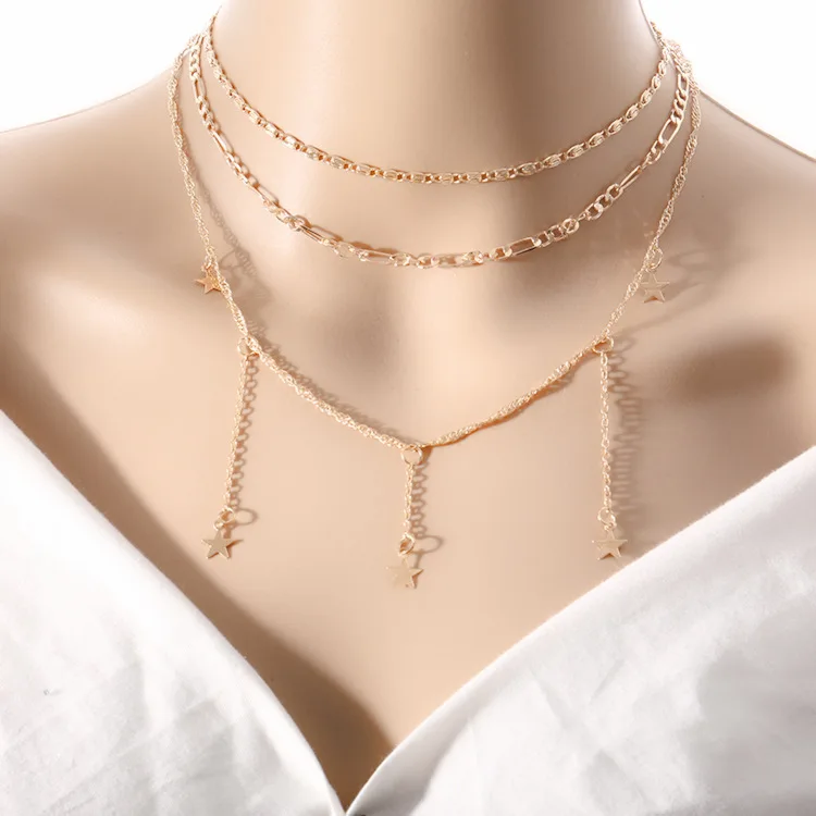 Hot Selling European And American Fashion New Necklace Multi-layer Simple Five-pointed Star Unique Style Necklace Combination
Hot Selling European And American Fashion New Necklace Multi-layer Simple Five-pointed Star Unique Style Necklace Combination