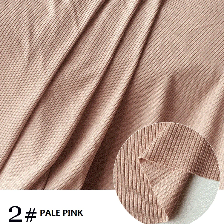 Высококачественная однотонная трикотажная ткань в рубчик для шитья платья
