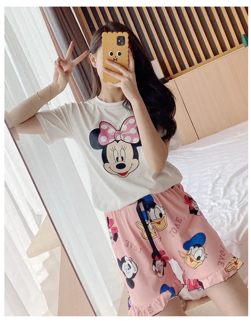 Cartoon Pajama Set Summer Short Pajamas for Women Cute Printing Home Clothes Girs Pajama Woman Clothes 
Cartoon Pajama Set Summer Short Pajamas for Women Cute Printing Home Clothes Girs Pajama Woman Clothes