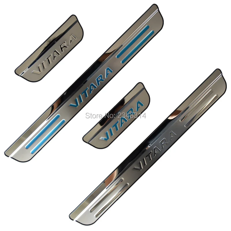 For Suzuki Vitara 2015-2021 Accessories Stainless Door Sill Kick Scuff Plate Guard Pedal Protector Trim Step Cover Car Styling For Suzuki Vitara 2015-2021 Accessories Stainless Door Sill Kick Scuff Plate Guard Pedal Protector Trim Step Cover Car Styling