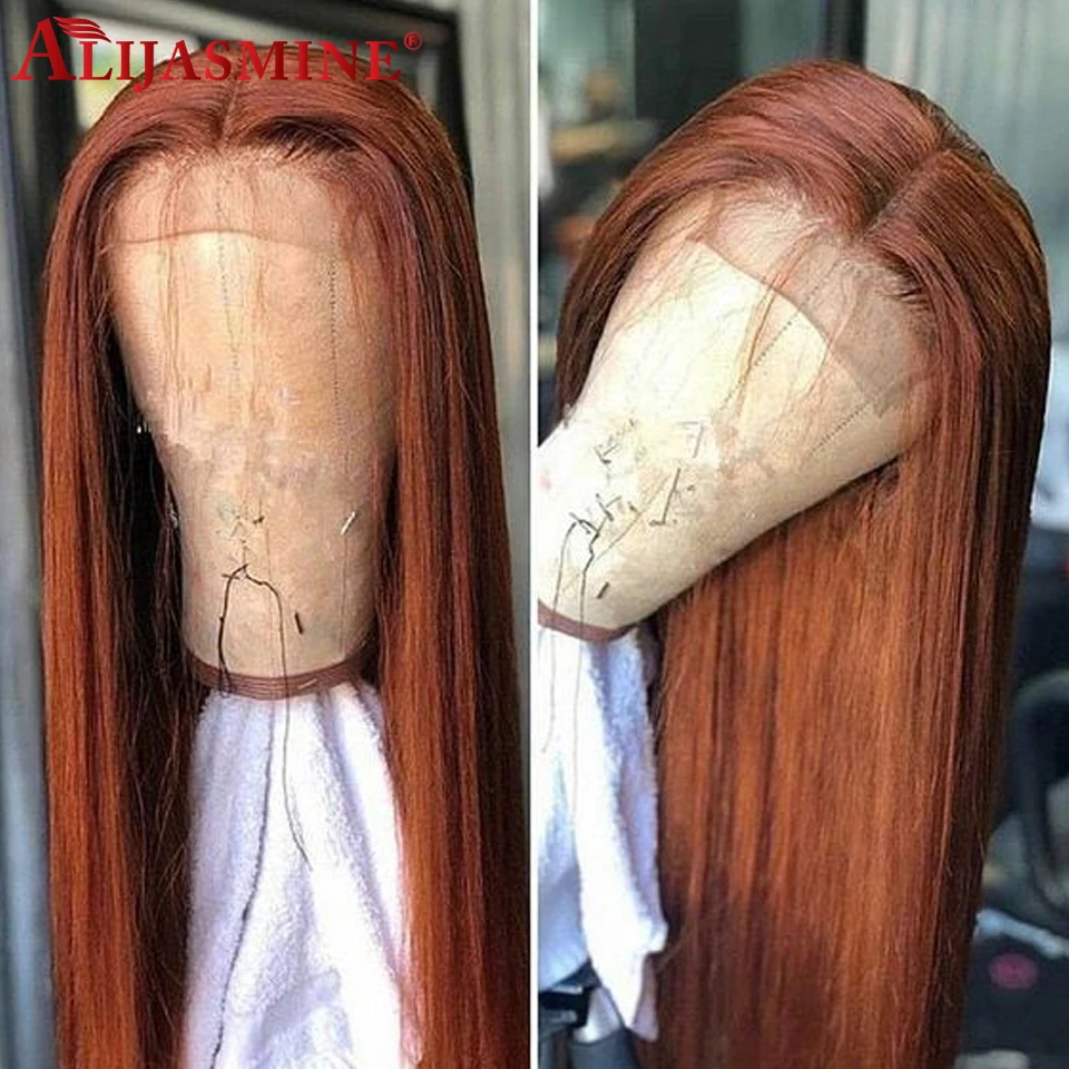 Парики из человеческих волос для чернокожих женщин 13x6 длинные прямые каштановые